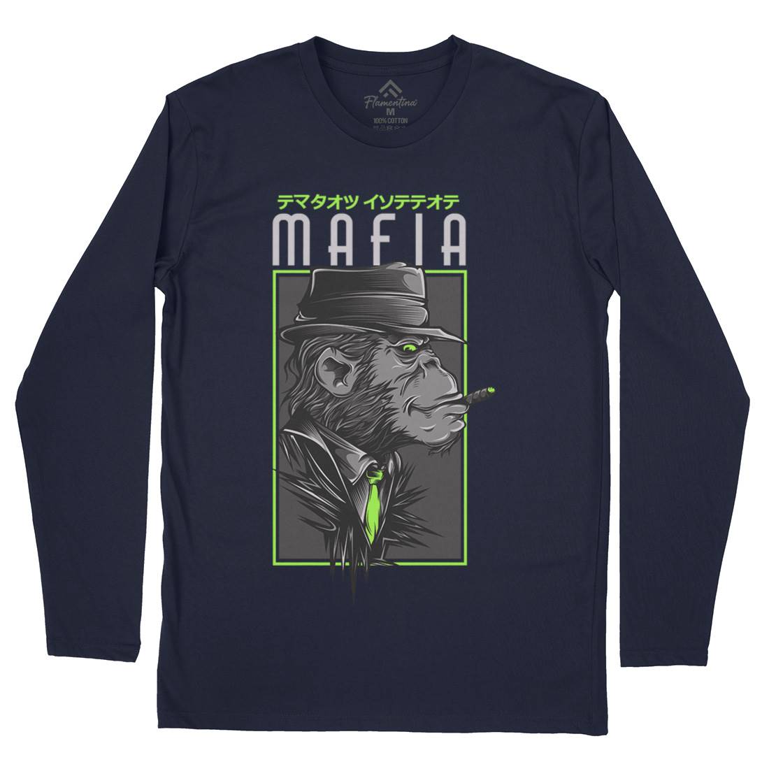 Mafia Monkey Mens Long Sleeve T-Shirt Animals D642