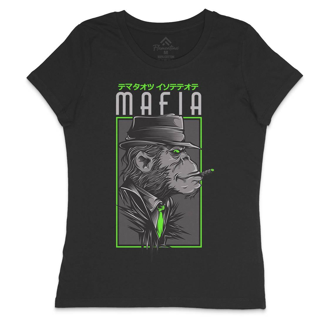 Mafia Monkey Womens Crew Neck T-Shirt Animals D642