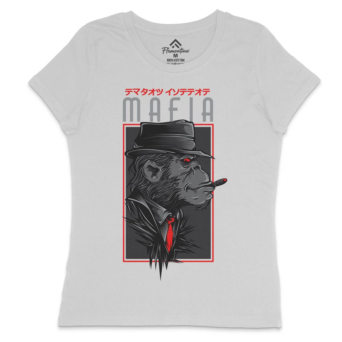 Mafia Monkey Womens Crew Neck T-Shirt Animals D642