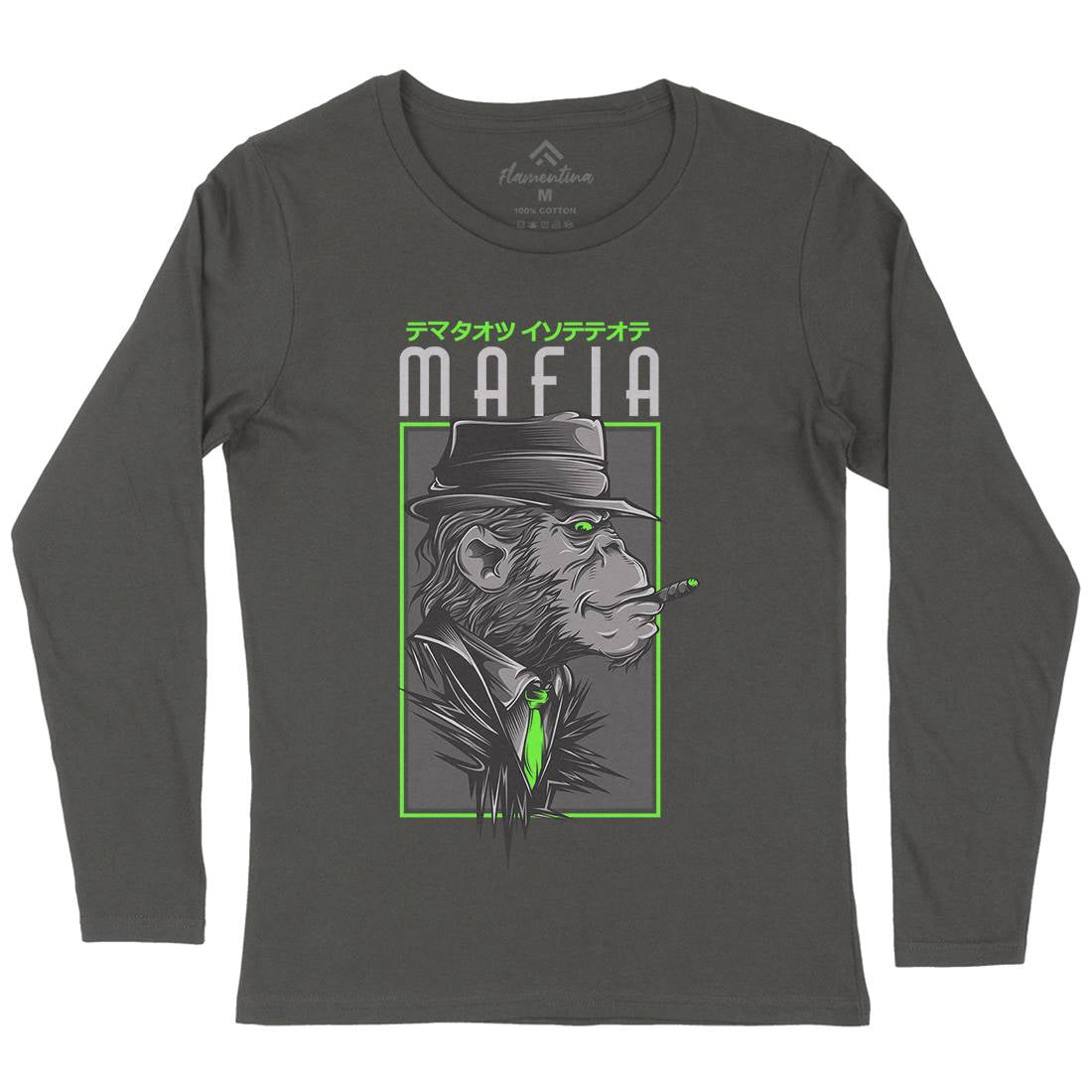 Mafia Monkey Womens Long Sleeve T-Shirt Animals D642