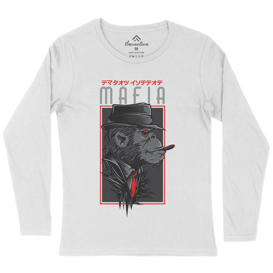 Mafia Monkey Womens Long Sleeve T-Shirt Animals D642
