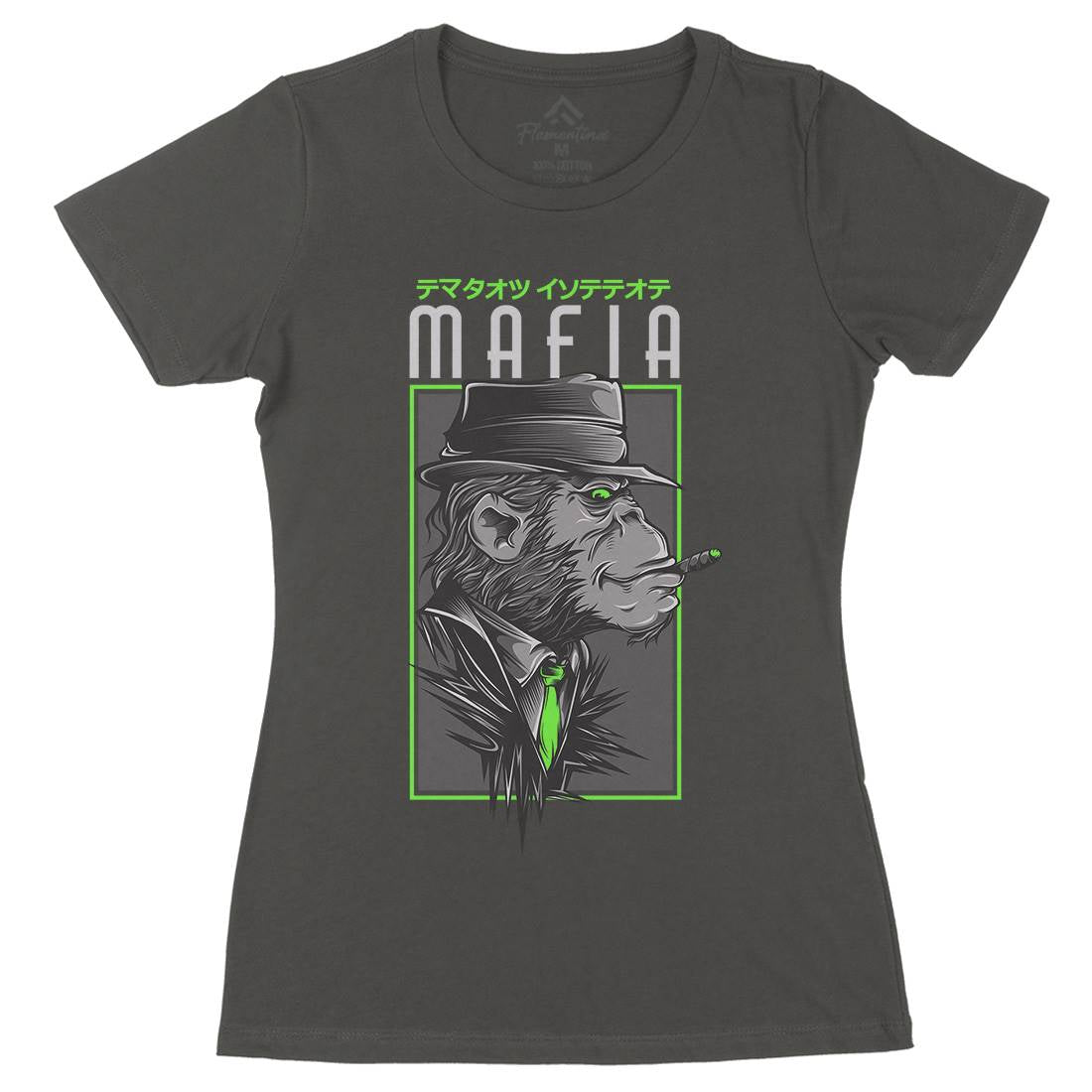 Mafia Monkey Womens Organic Crew Neck T-Shirt Animals D642