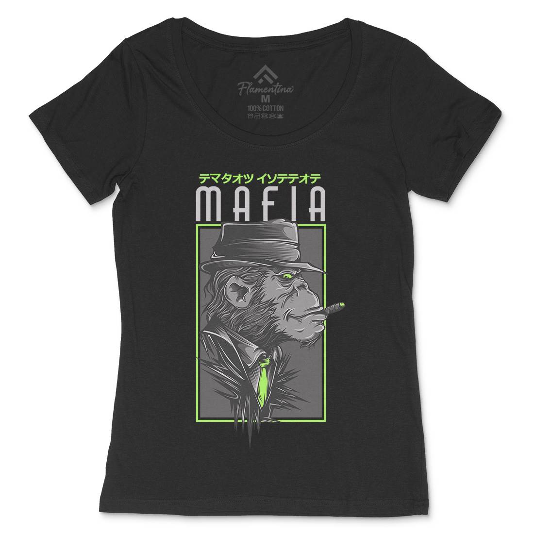 Mafia Monkey Womens Scoop Neck T-Shirt Animals D642