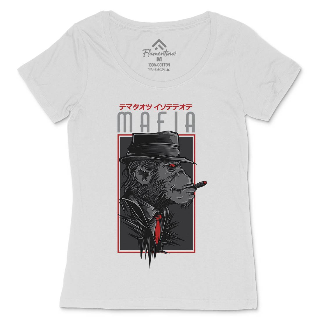 Mafia Monkey Womens Scoop Neck T-Shirt Animals D642