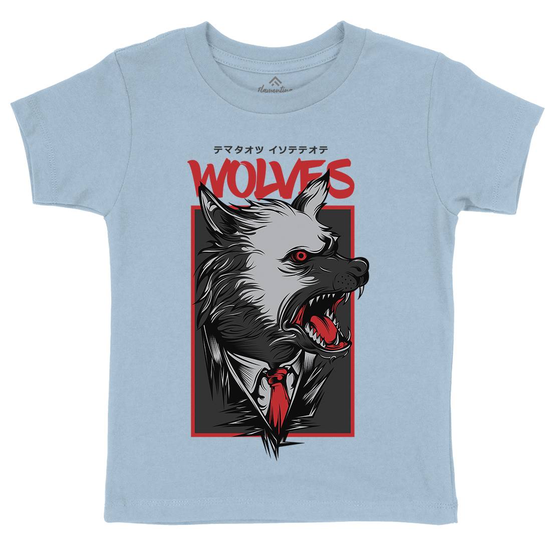 Mafia Wolves Kids Crew Neck T-Shirt Animals D643