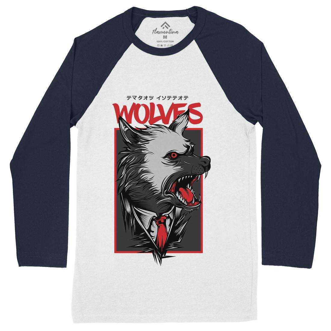 Mafia Wolves Mens Long Sleeve Baseball T-Shirt Animals D643
