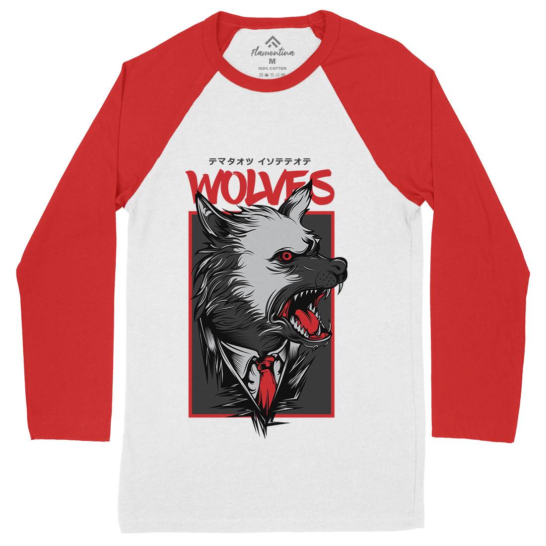 Mafia Wolves Mens Long Sleeve Baseball T-Shirt Animals D643