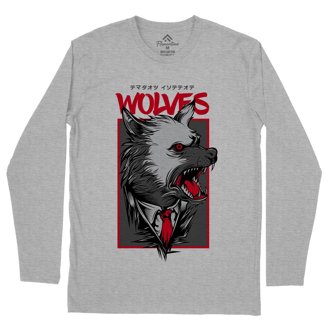 Mafia Wolves Mens Long Sleeve T-Shirt Animals D643
