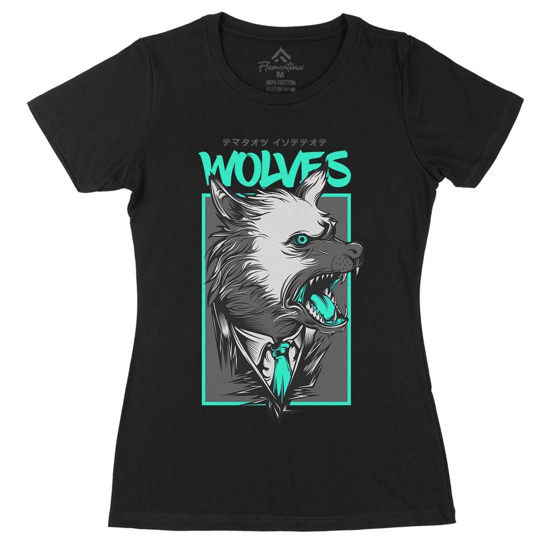 Mafia Wolves Womens Organic Crew Neck T-Shirt Animals D643
