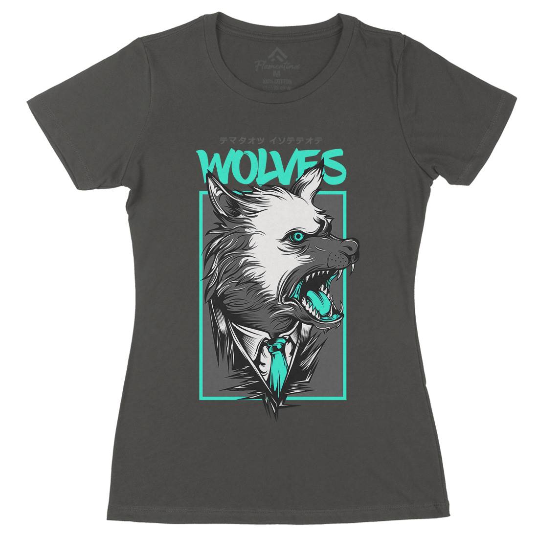 Mafia Wolves Womens Organic Crew Neck T-Shirt Animals D643