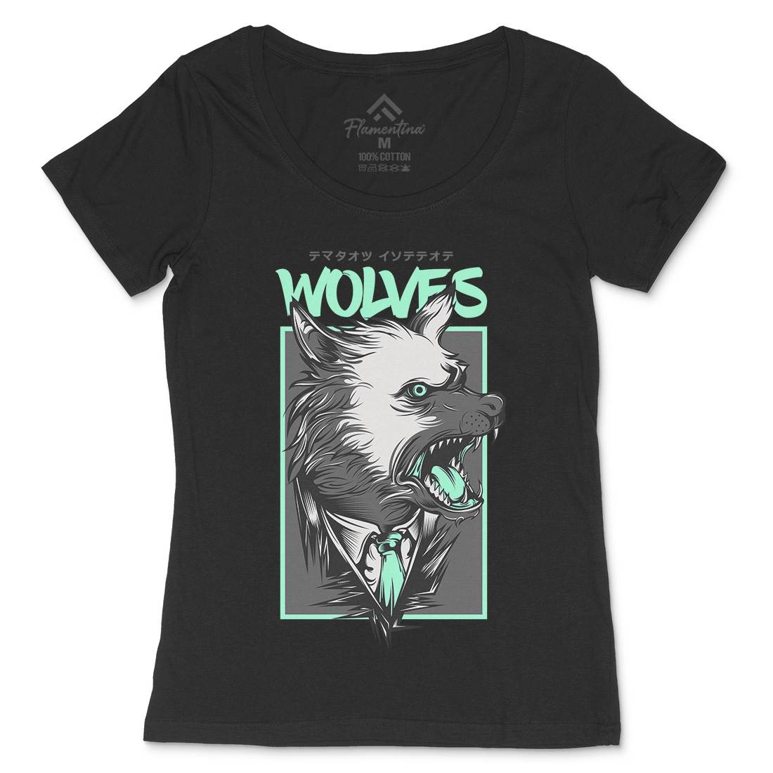 Mafia Wolves Womens Scoop Neck T-Shirt Animals D643