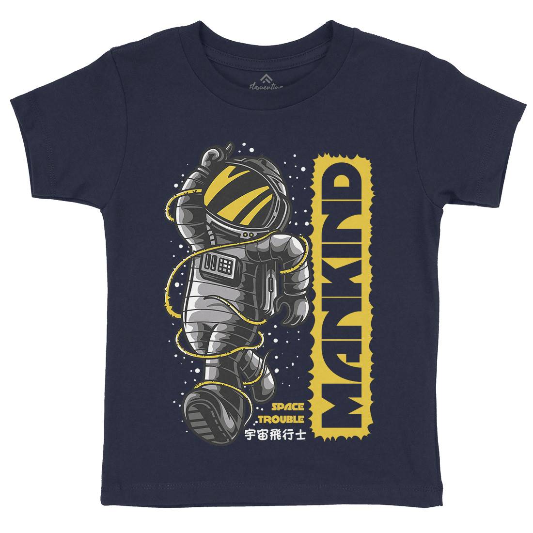 Mankind Kids Organic Crew Neck T-Shirt Space D644