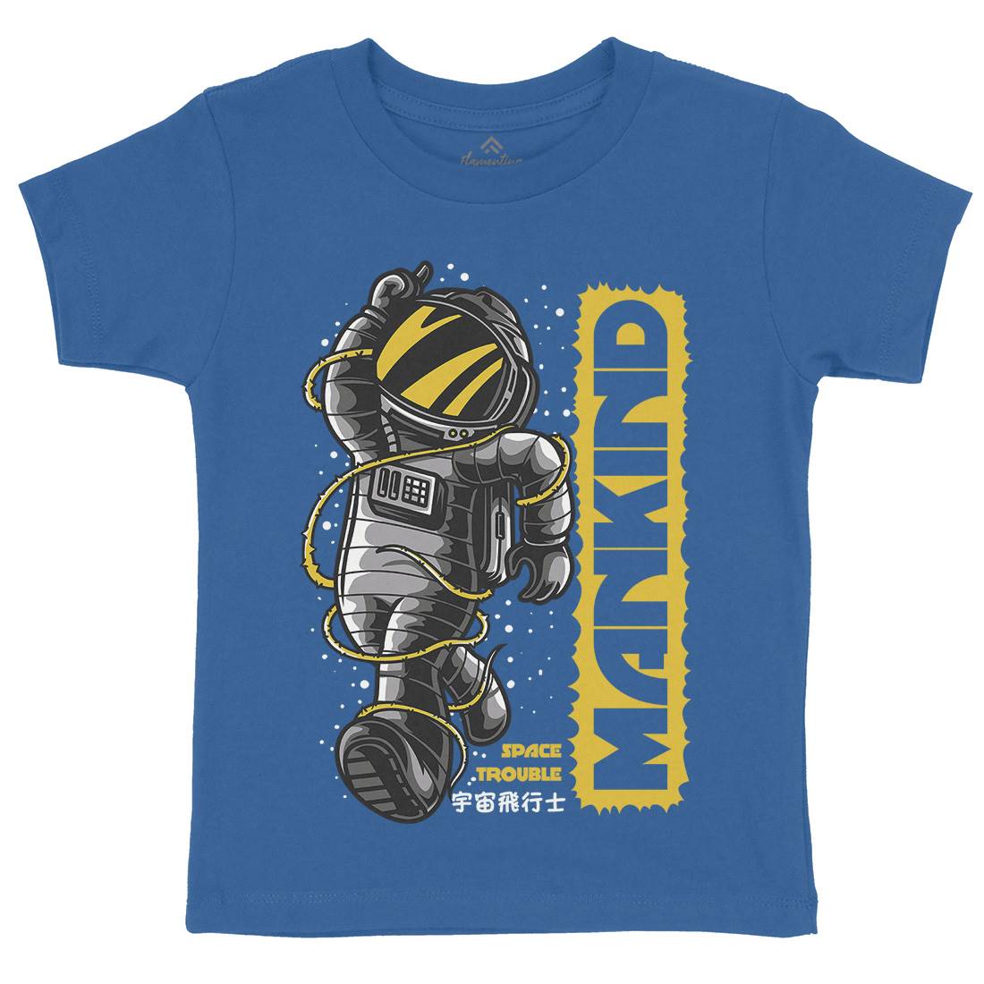 Mankind Kids Organic Crew Neck T-Shirt Space D644