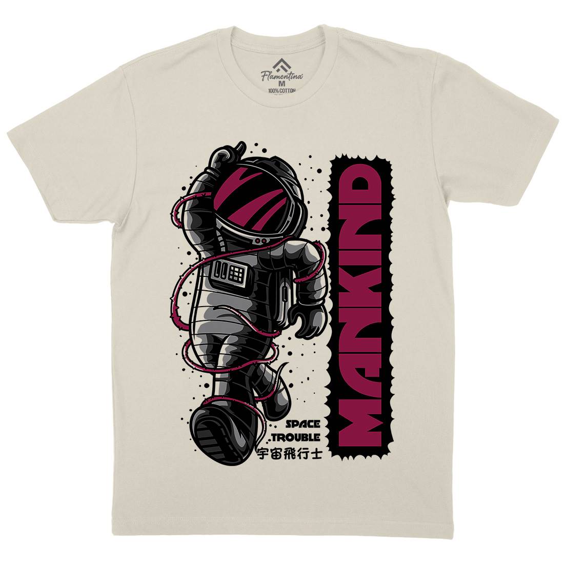 Mankind Mens Organic Crew Neck T-Shirt Space D644