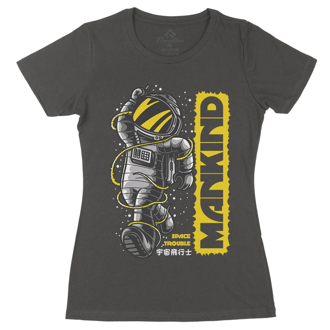 Mankind Womens Organic Crew Neck T-Shirt Space D644
