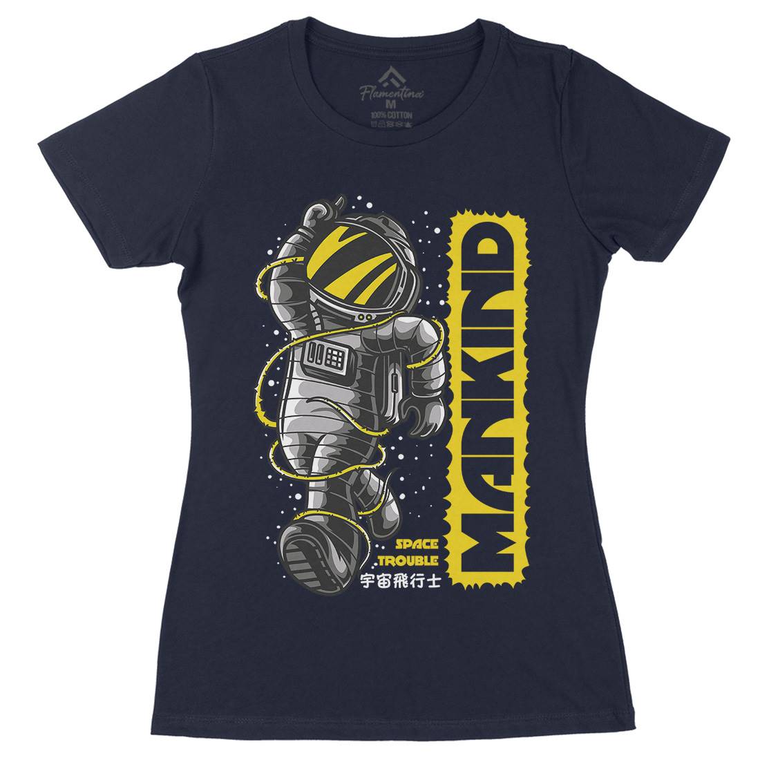 Mankind Womens Organic Crew Neck T-Shirt Space D644