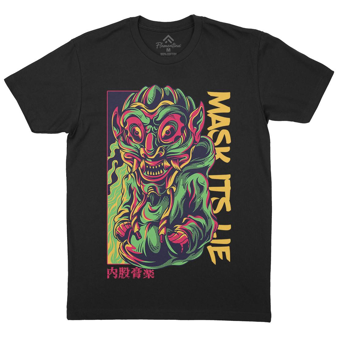 Mask Its Lie Mens Crew Neck T-Shirt Horror D645
