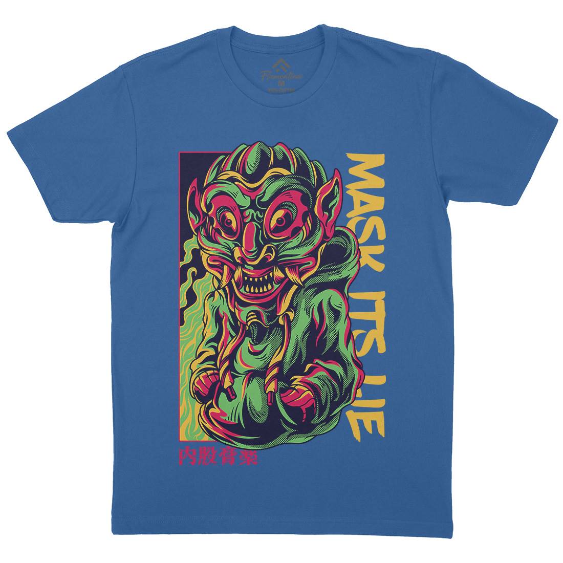 Mask Its Lie Mens Organic Crew Neck T-Shirt Horror D645