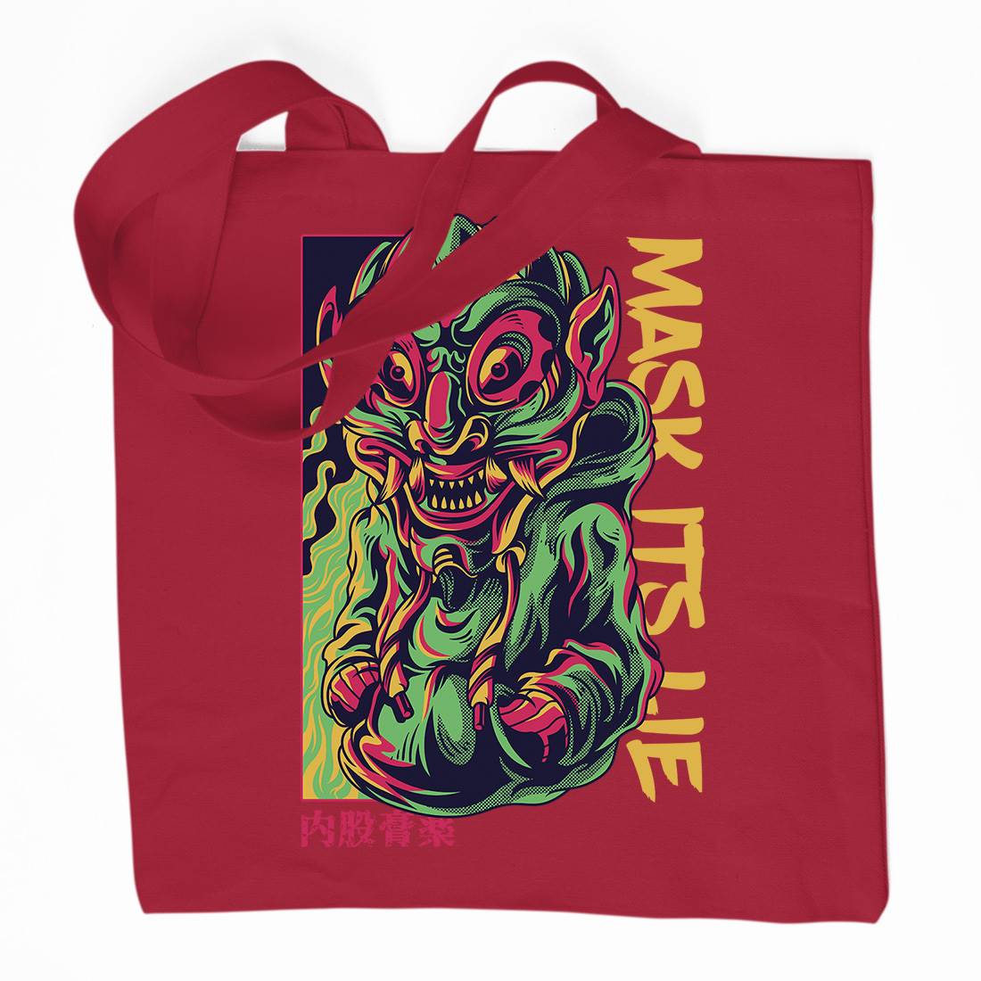 Mask Its Lie Organic Premium Cotton Tote Bag Horror D645