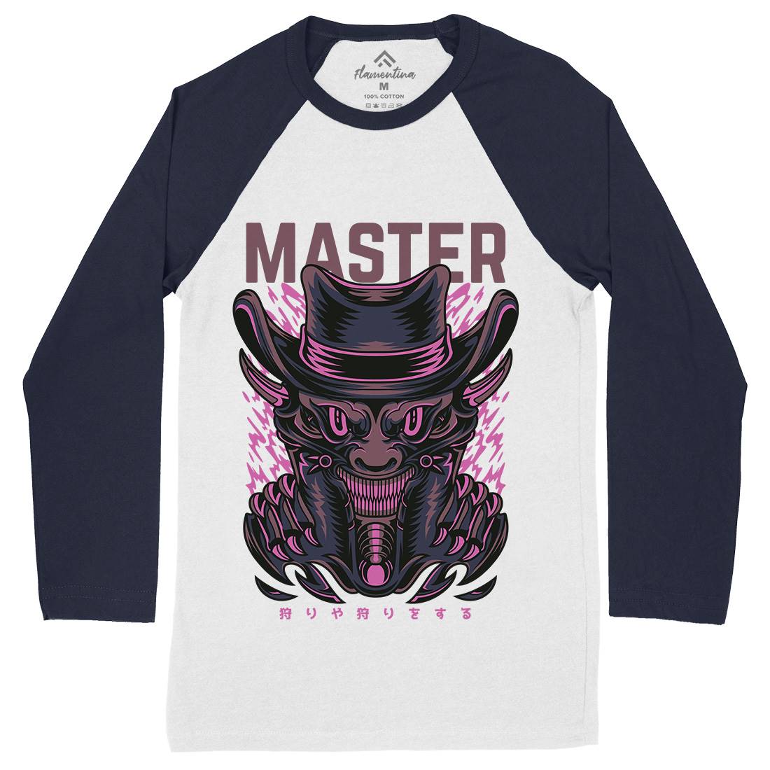 Master Trick Mens Long Sleeve Baseball T-Shirt Horror D646
