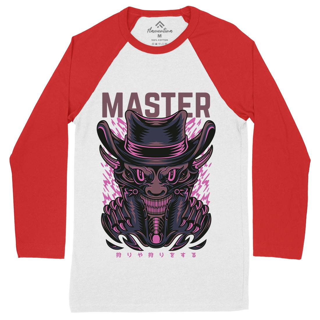 Master Trick Mens Long Sleeve Baseball T-Shirt Horror D646