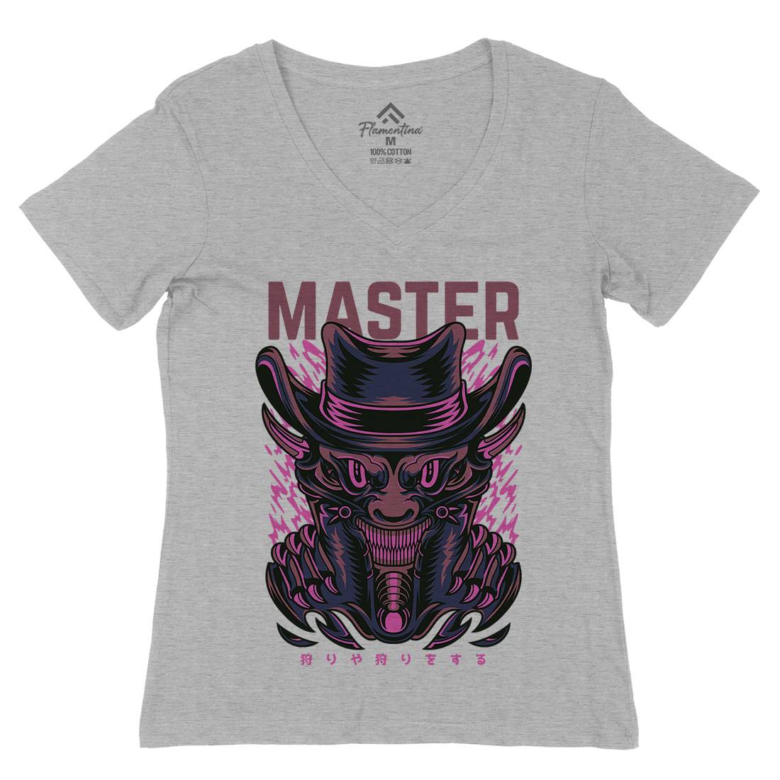 Master Trick Womens Organic V-Neck T-Shirt Horror D646