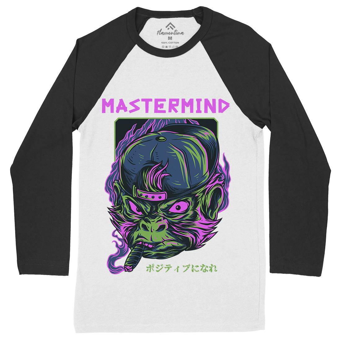 Mastermind Ape Mens Long Sleeve Baseball T-Shirt Animals D647