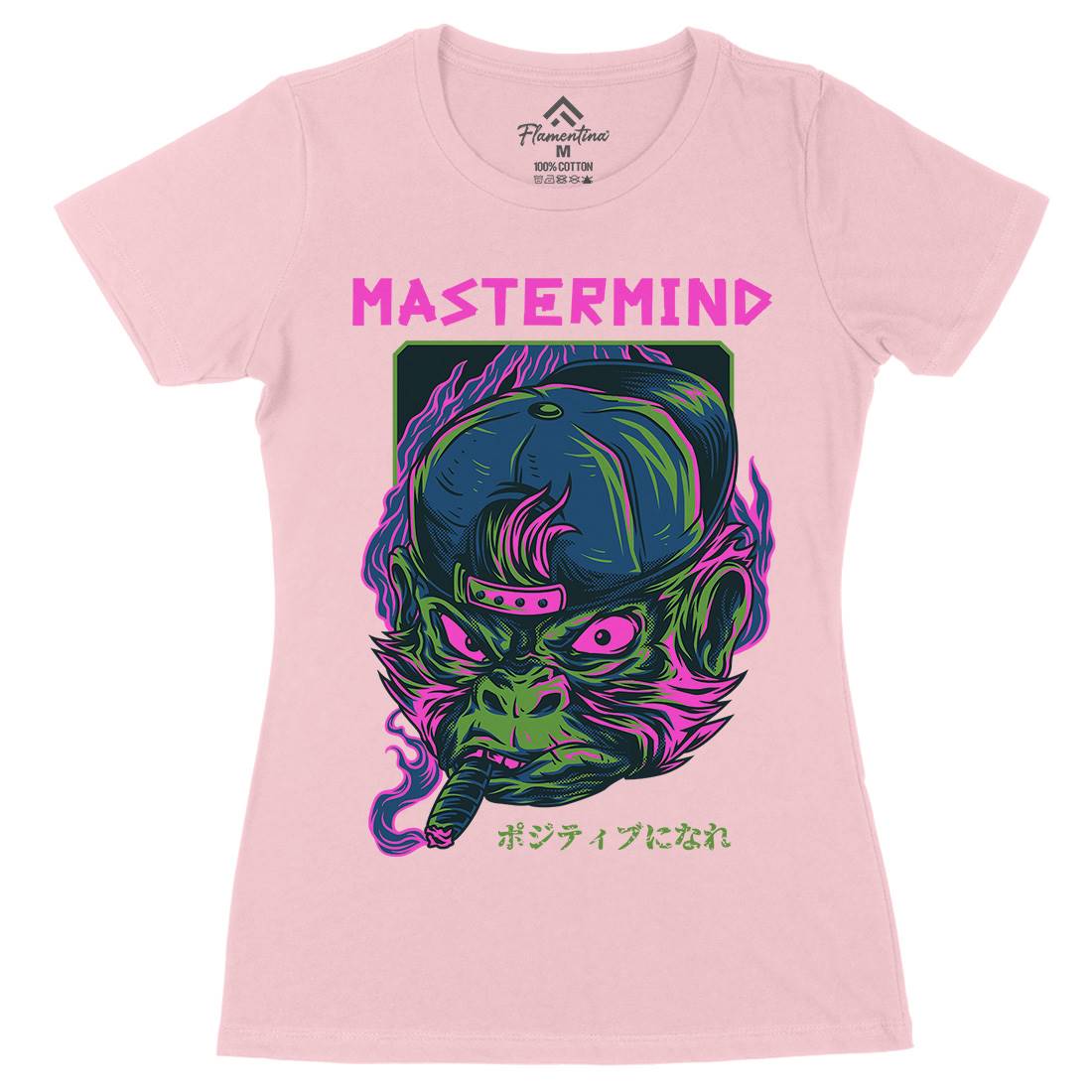 Mastermind Ape Womens Organic Crew Neck T-Shirt Animals D647