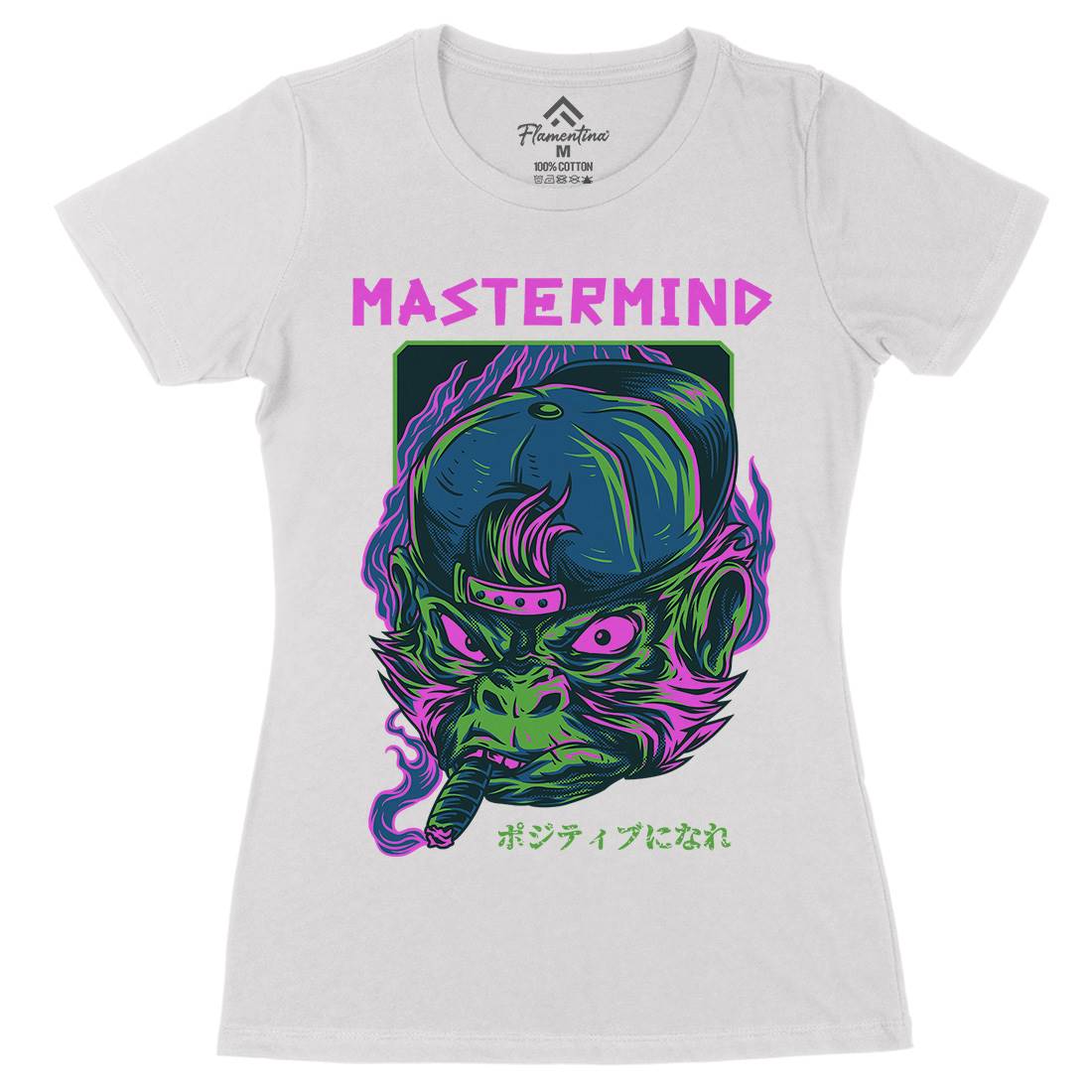 Mastermind Ape Womens Organic Crew Neck T-Shirt Animals D647