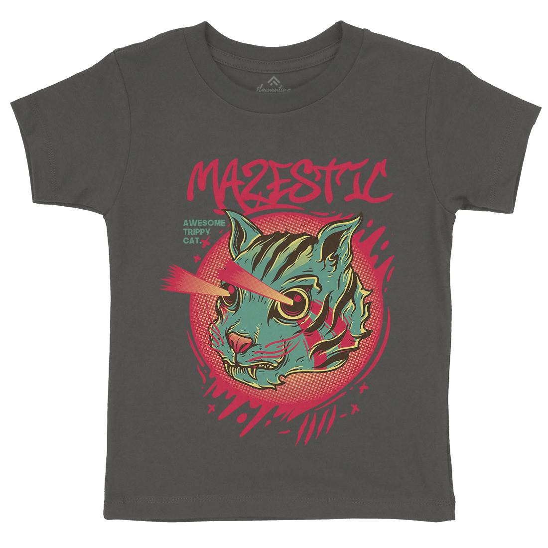 Majestic Cat Kids Crew Neck T-Shirt Animals D649