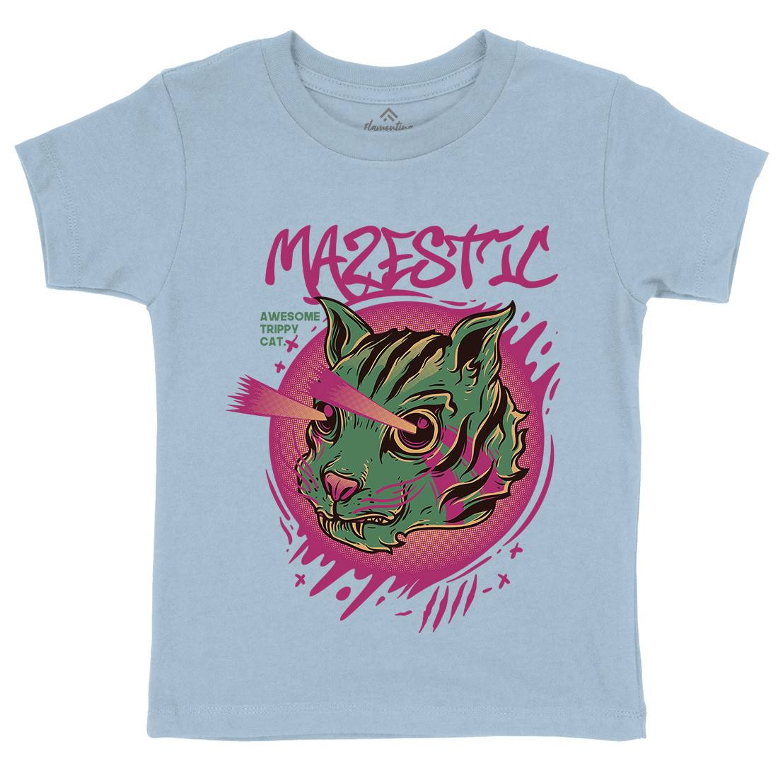 Majestic Cat Kids Crew Neck T-Shirt Animals D649