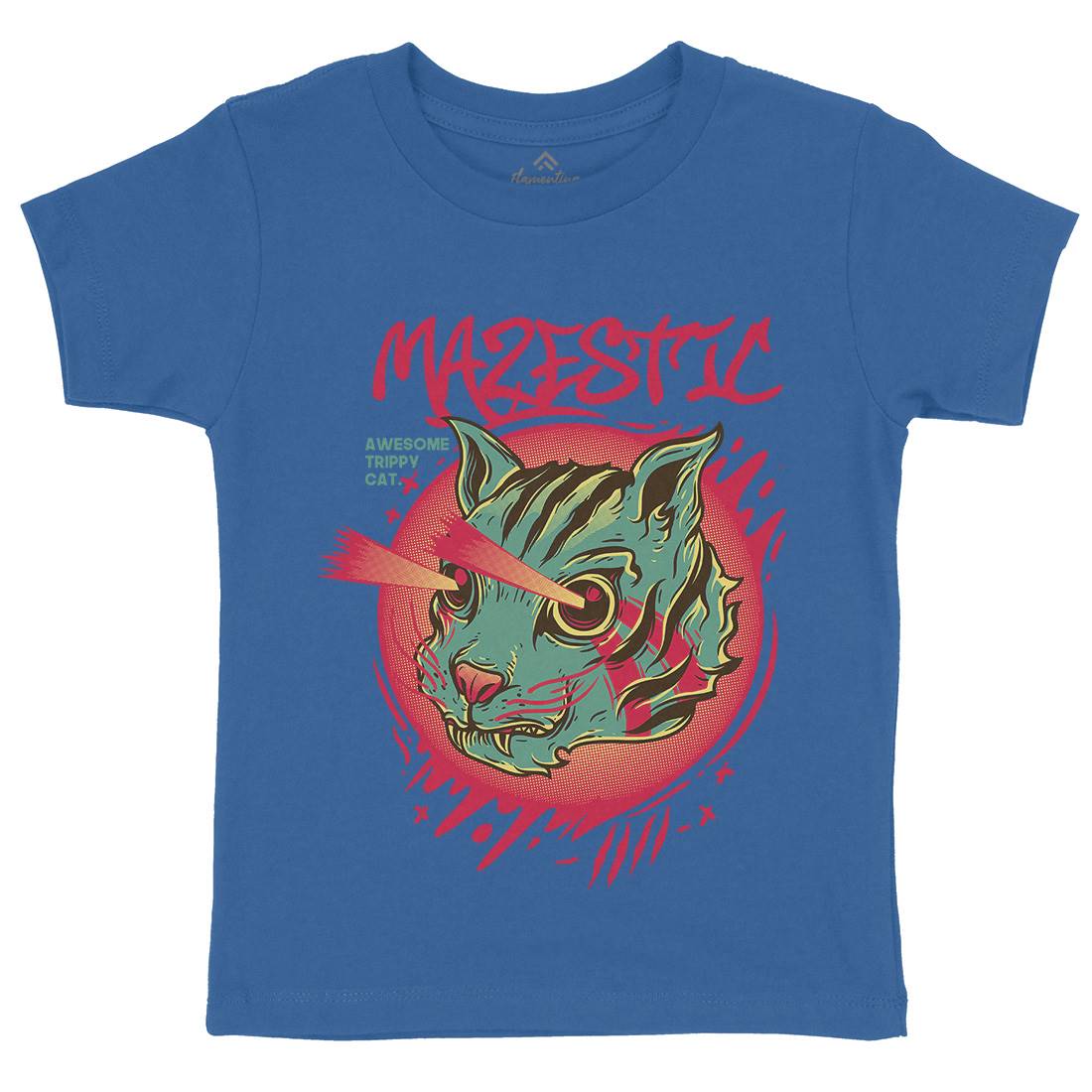 Majestic Cat Kids Organic Crew Neck T-Shirt Animals D649