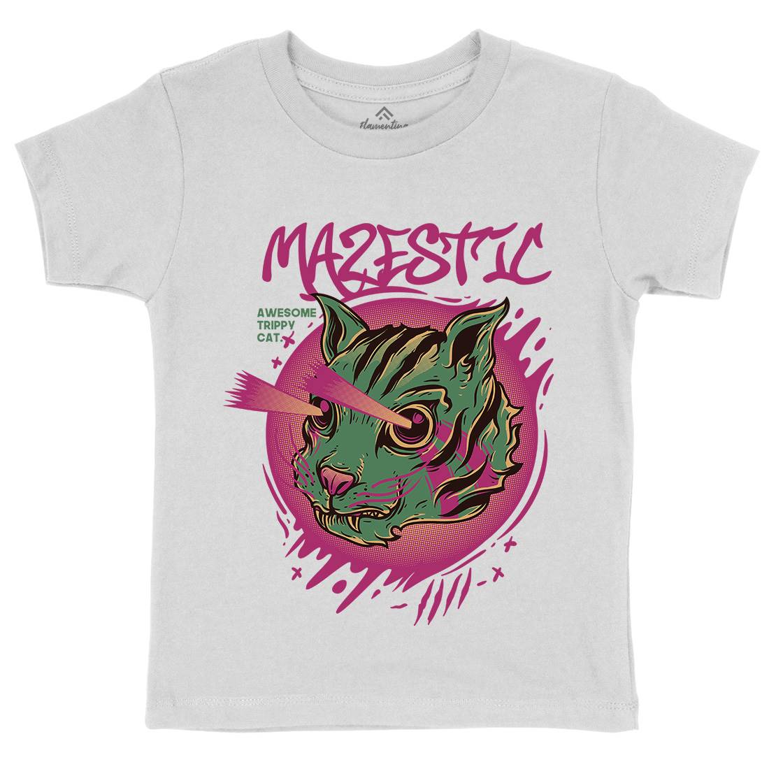Majestic Cat Kids Organic Crew Neck T-Shirt Animals D649
