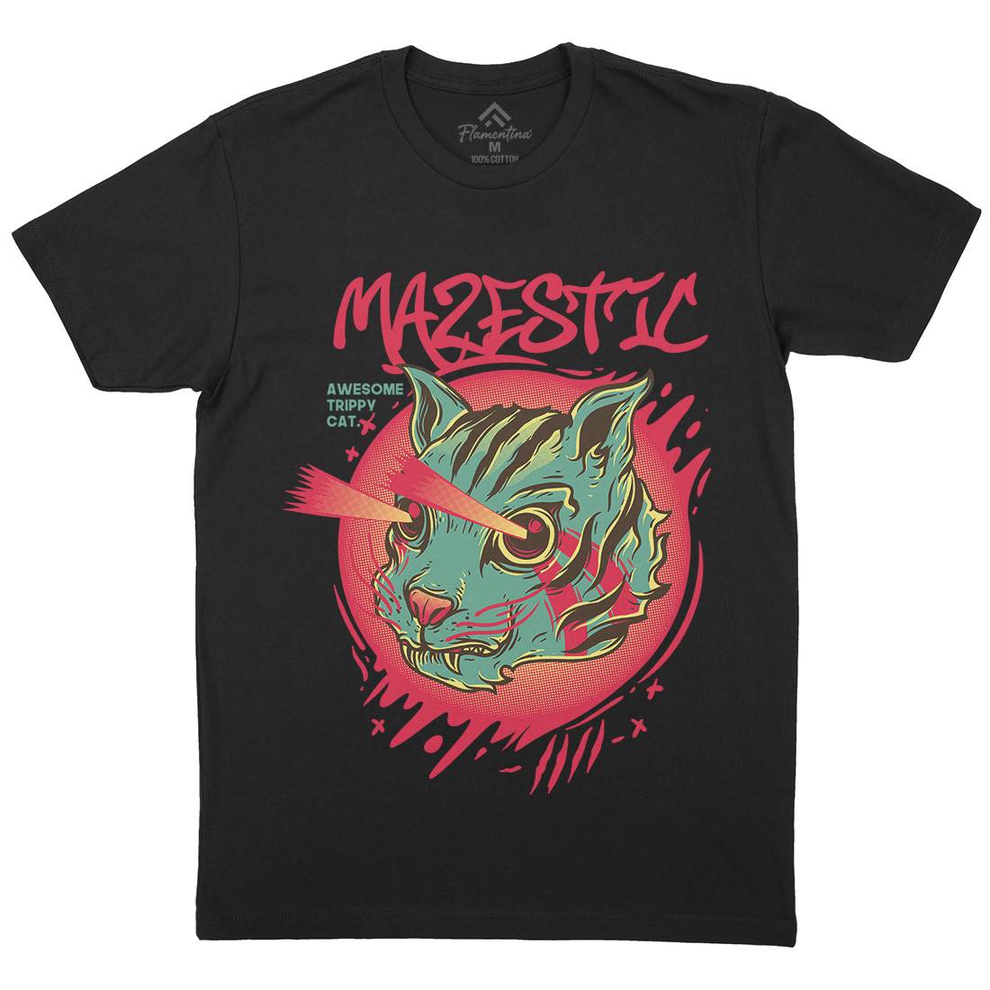 Majestic Cat Mens Crew Neck T-Shirt Animals D649