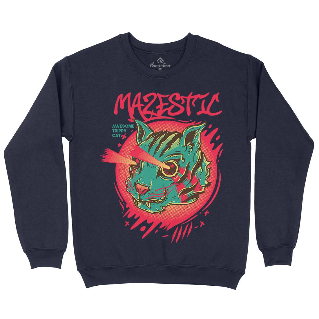 Majestic Cat Kids Crew Neck Sweatshirt Animals D649