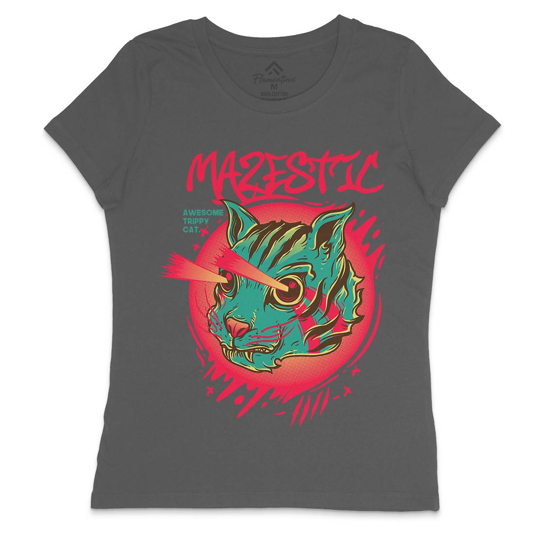 Majestic Cat Womens Crew Neck T-Shirt Animals D649