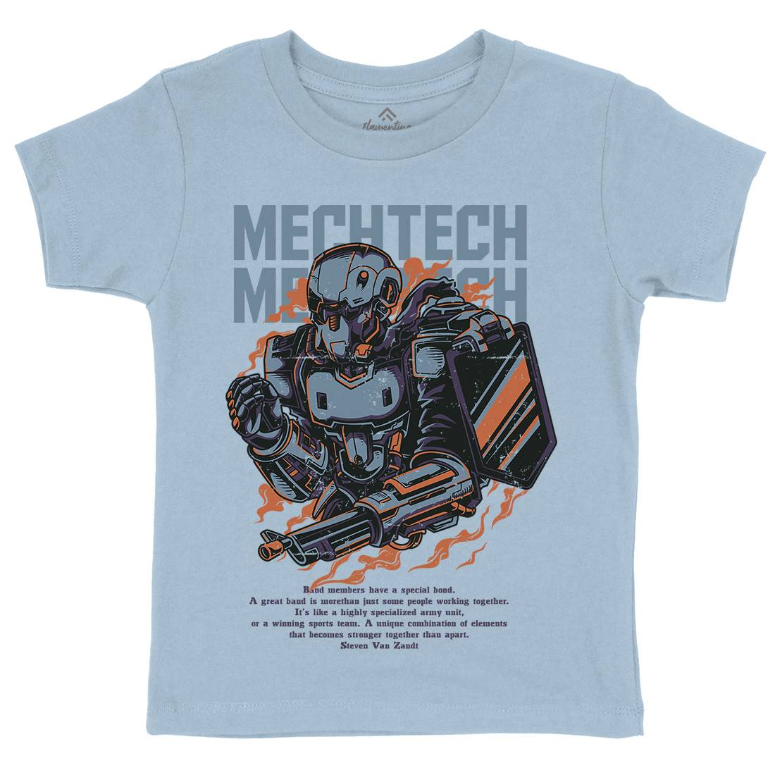 Mech Tech Kids Organic Crew Neck T-Shirt Army D650