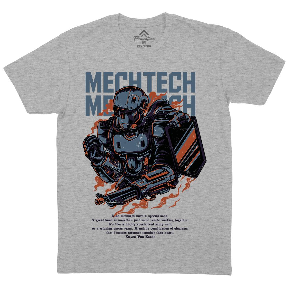 Mech Tech Mens Organic Crew Neck T-Shirt Army D650