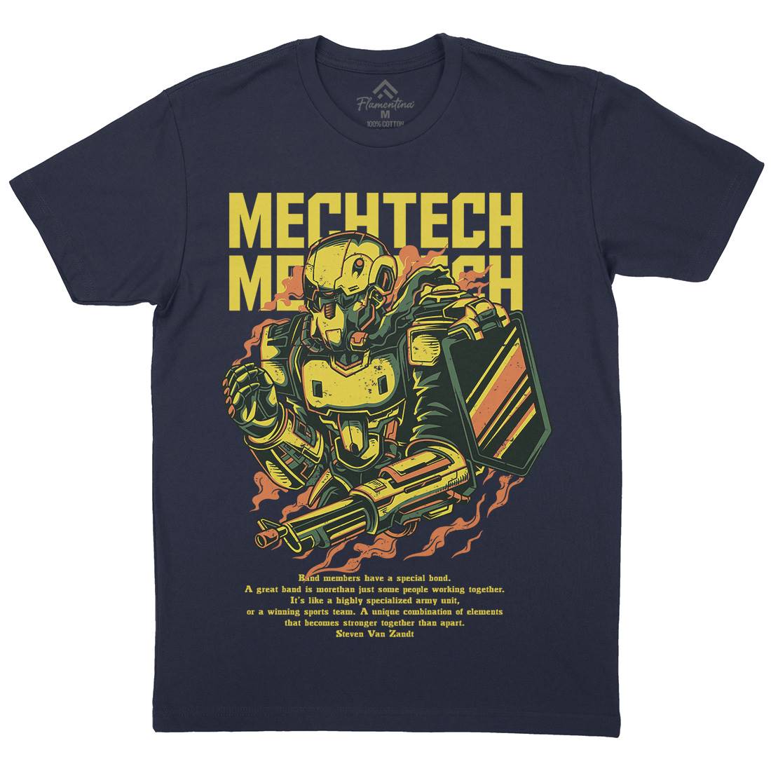 Mech Tech Mens Crew Neck T-Shirt Army D650