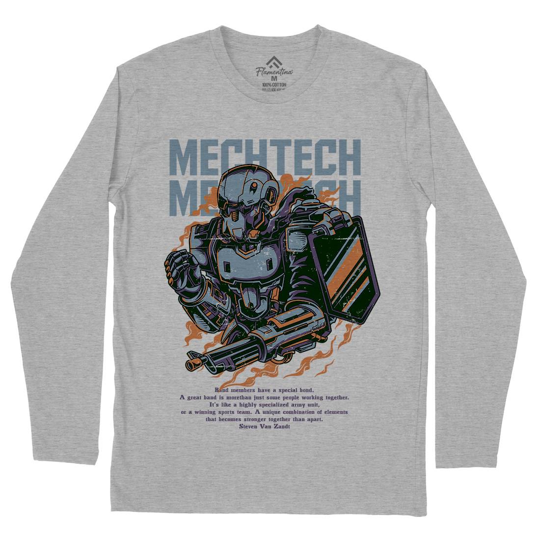Mech Tech Mens Long Sleeve T-Shirt Army D650