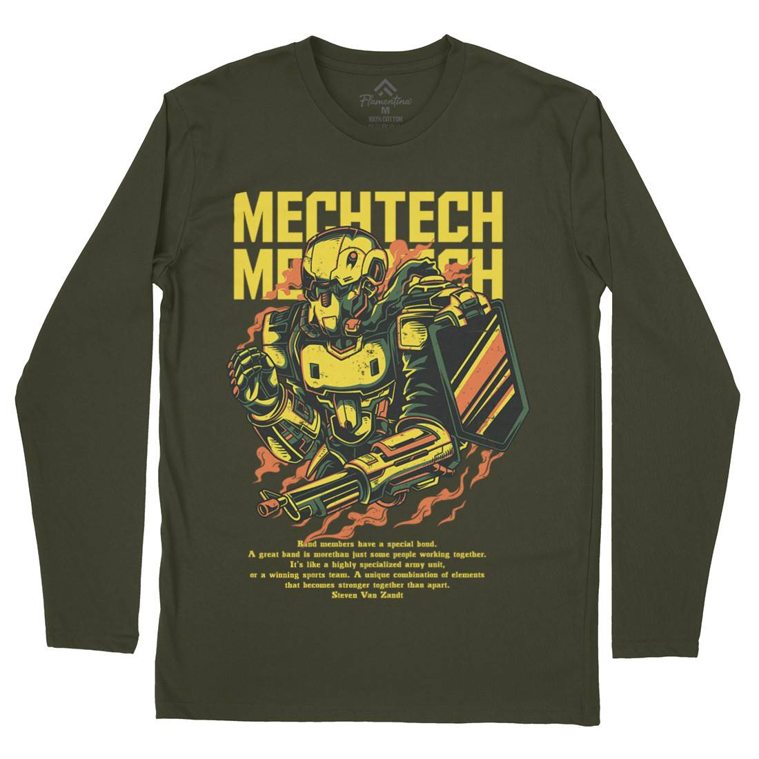 Mech Tech Mens Long Sleeve T-Shirt Army D650