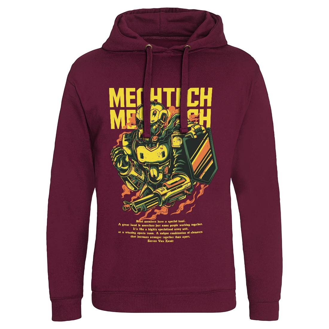 Mech Tech Mens Hoodie Without Pocket Army D650