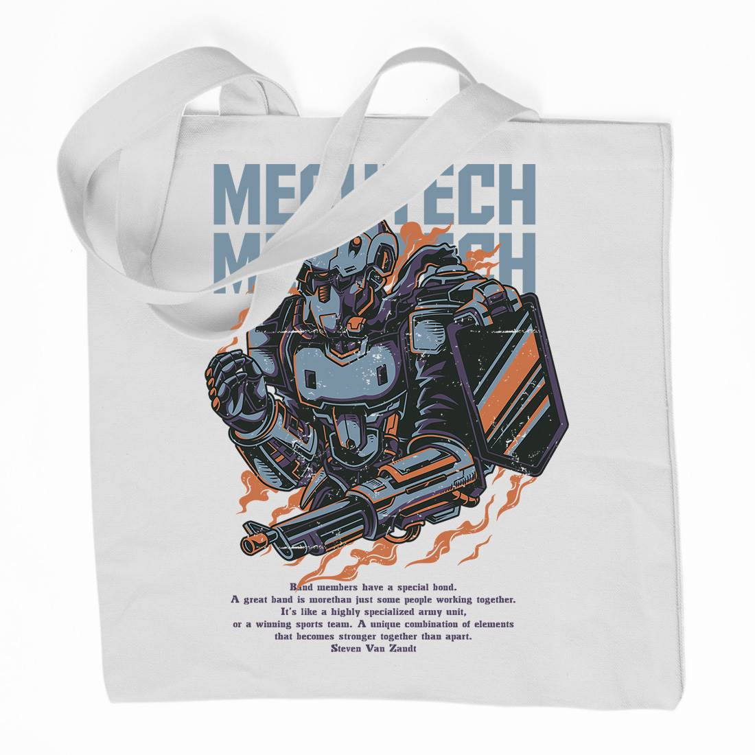 Mech Tech Organic Premium Cotton Tote Bag Army D650