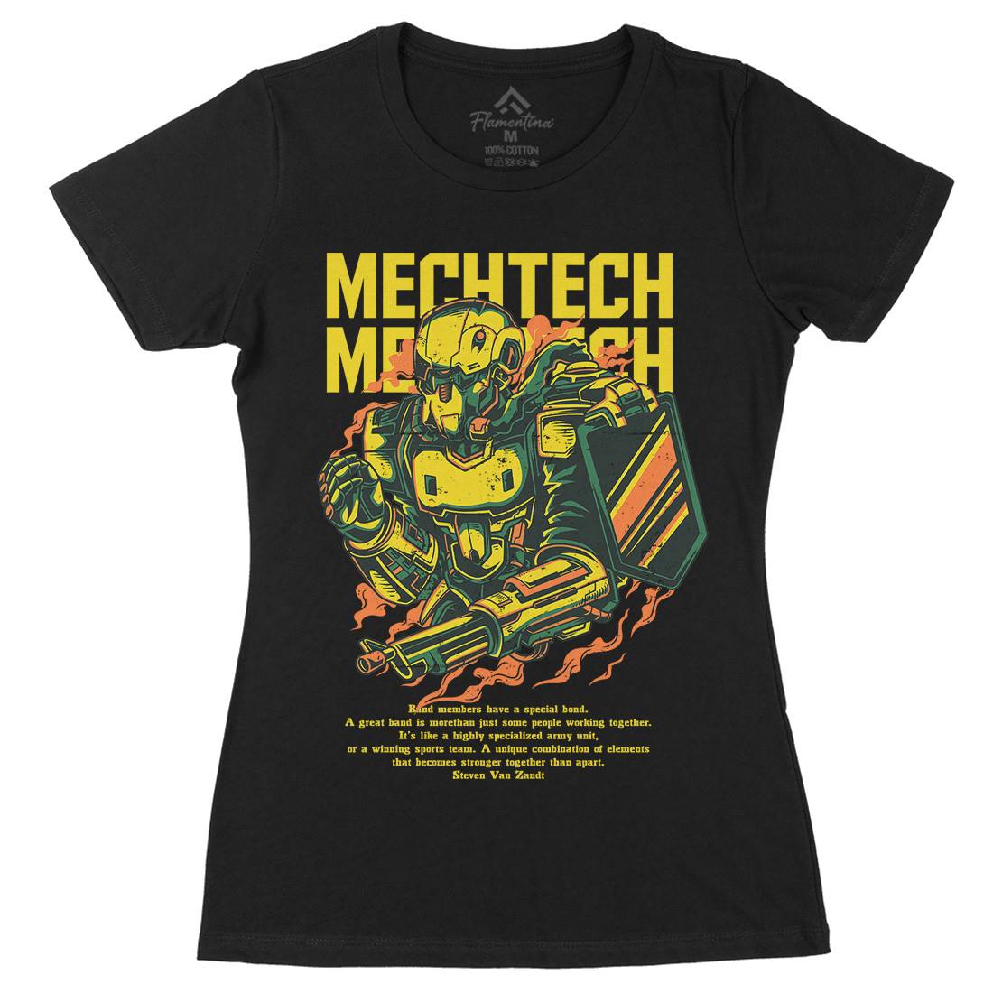 Mech Tech Womens Organic Crew Neck T-Shirt Army D650