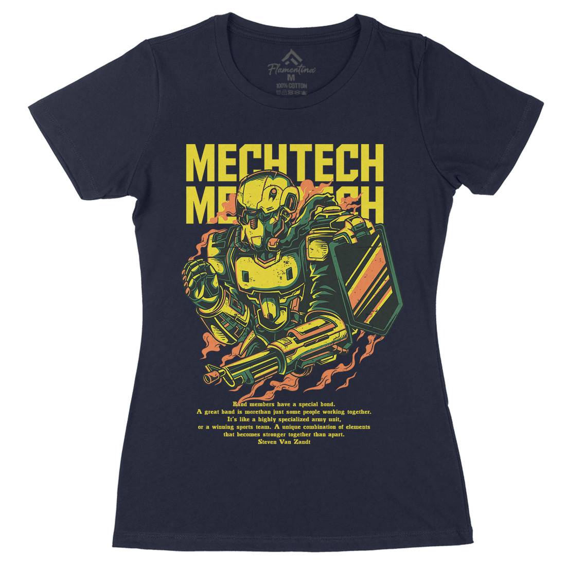 Mech Tech Womens Organic Crew Neck T-Shirt Army D650