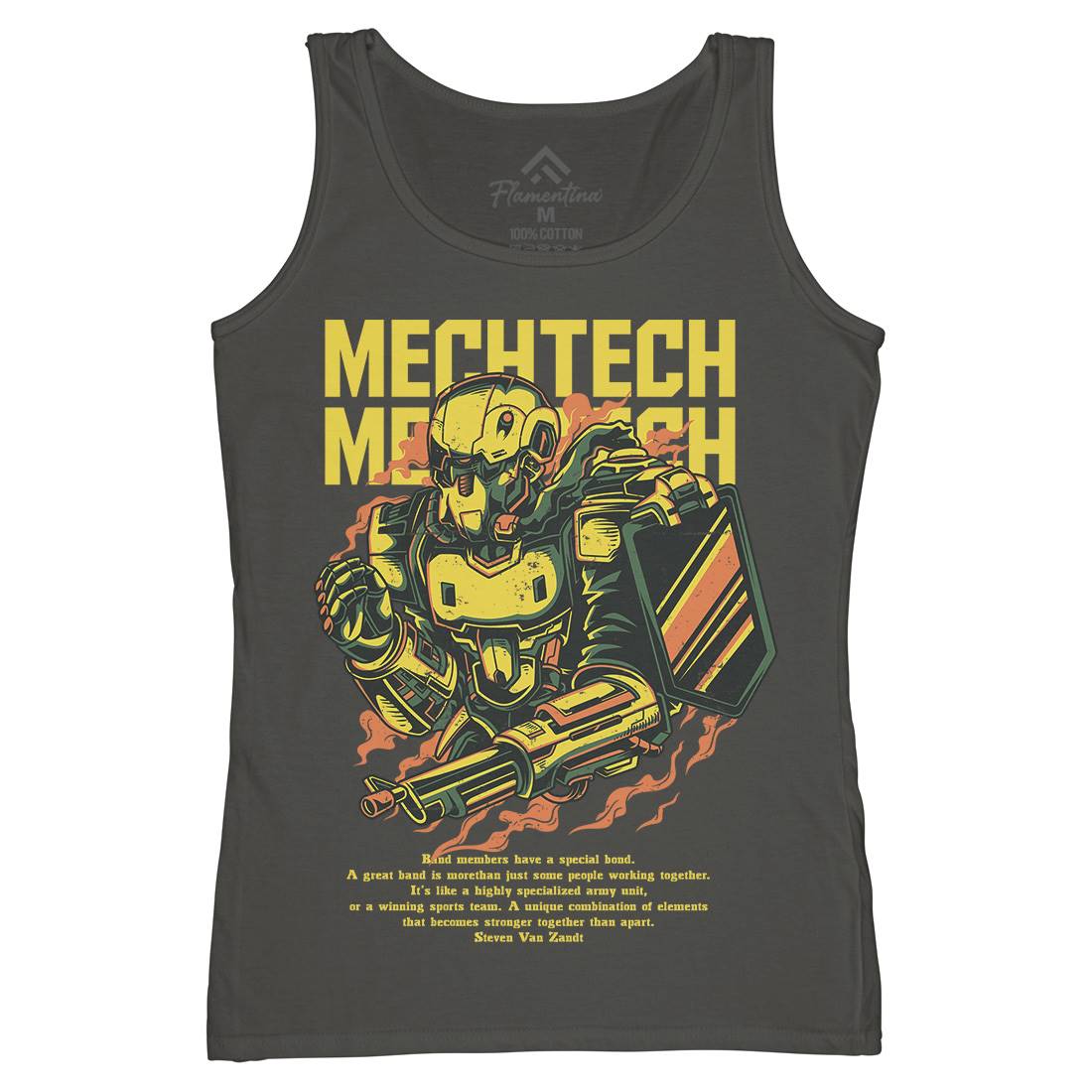 Mech Tech Womens Organic Tank Top Vest Army D650