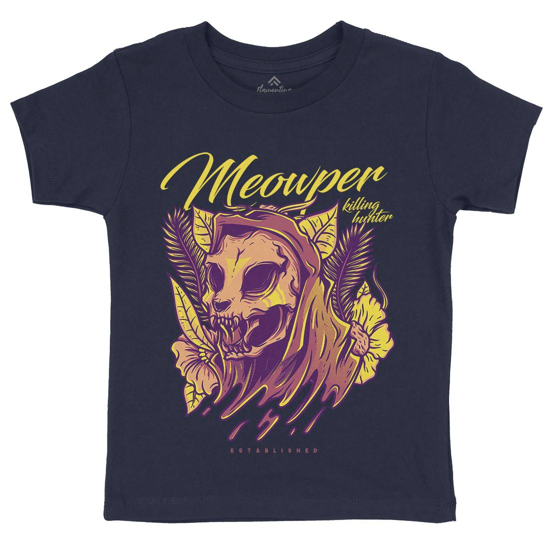 Meow Purr Kids Crew Neck T-Shirt Horror D651