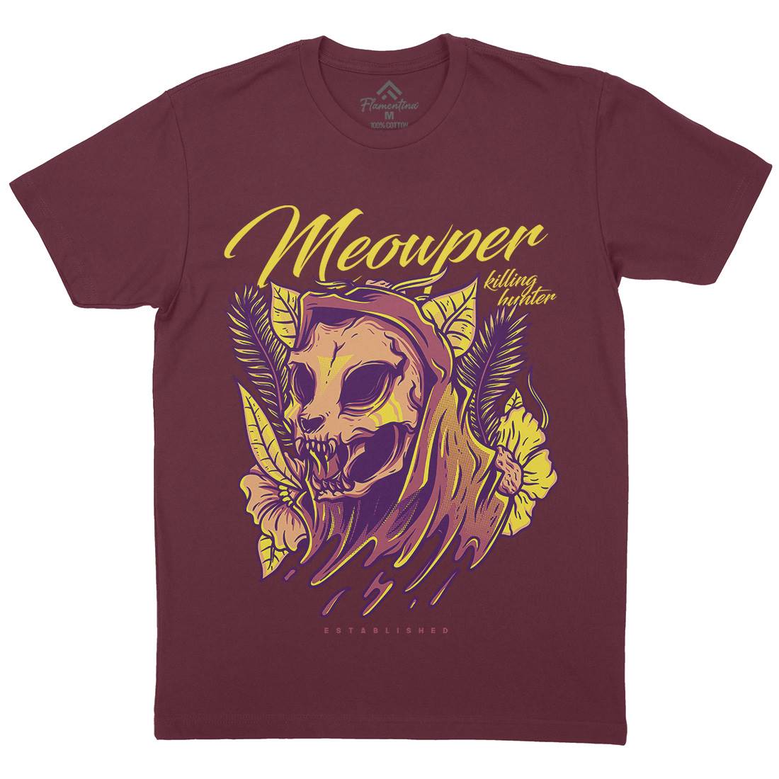Meow Purr Mens Crew Neck T-Shirt Horror D651
