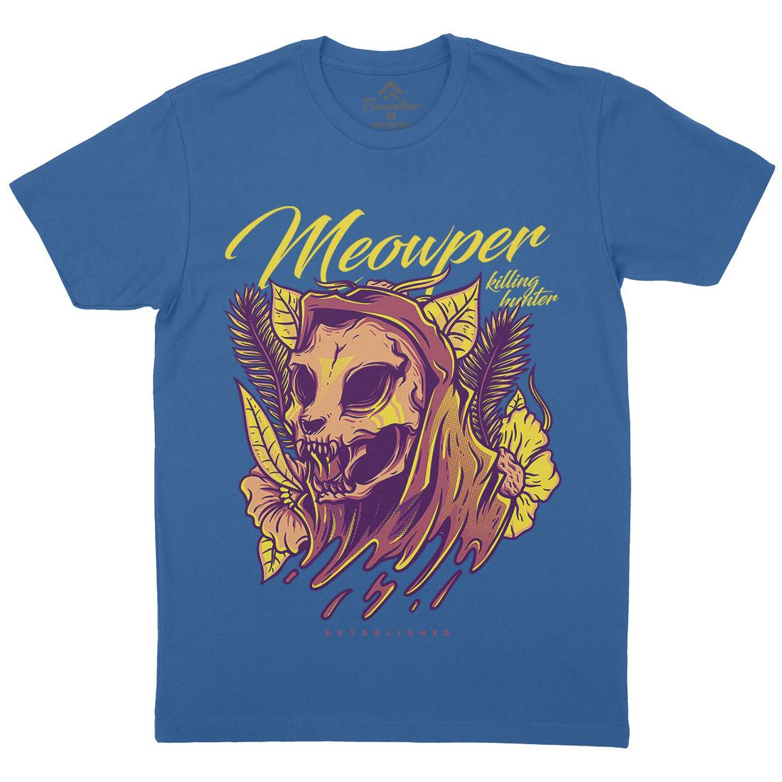 Meow Purr Mens Crew Neck T-Shirt Horror D651
