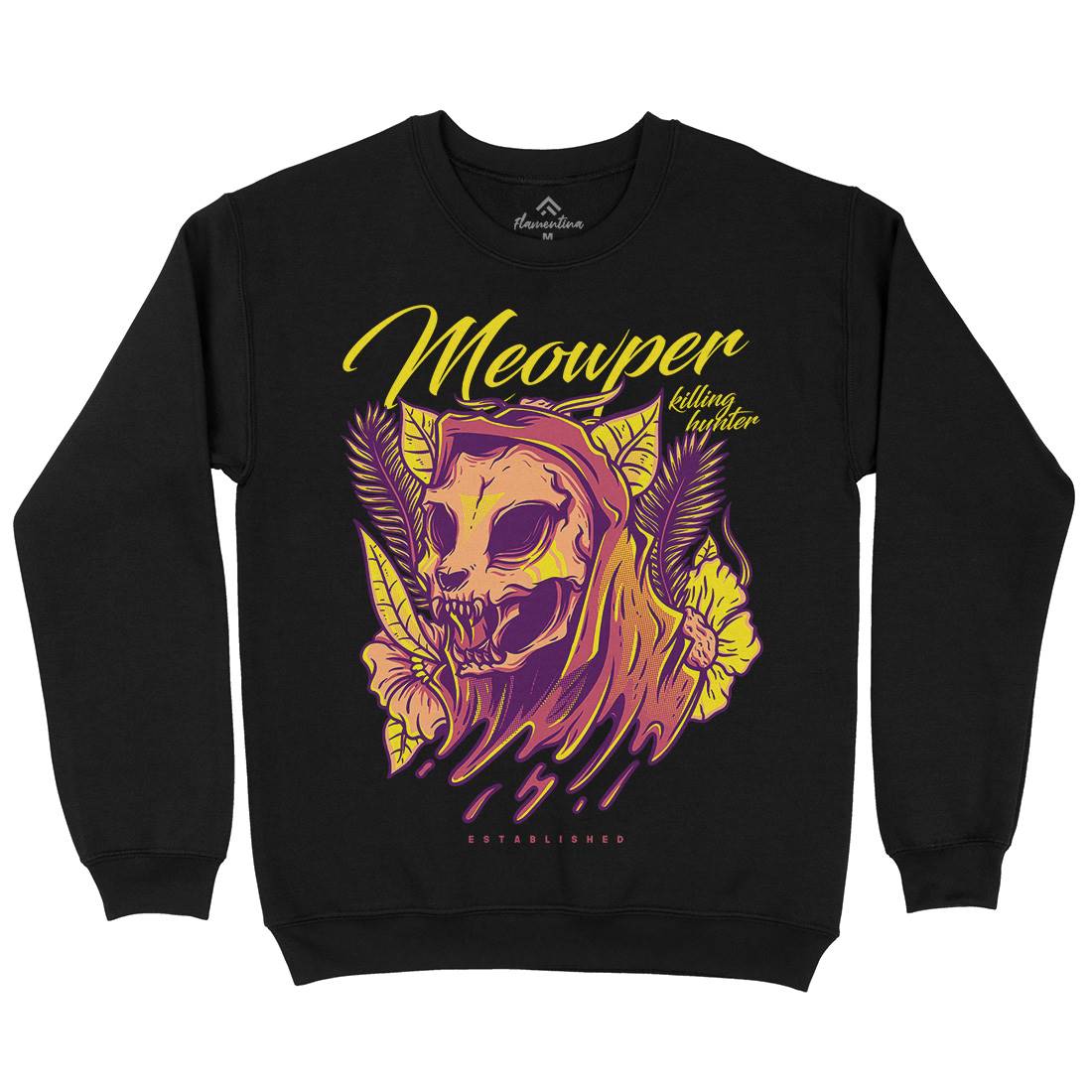 Meow Purr Mens Crew Neck Sweatshirt Horror D651